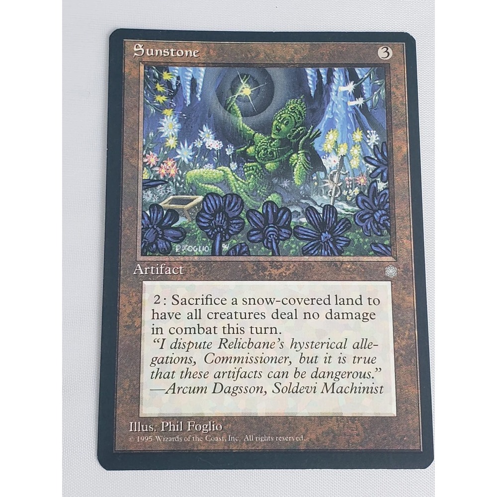 Magic The Gathering Sunstone Ice Age Artifact Phil Foglio Art MTG Card 1995